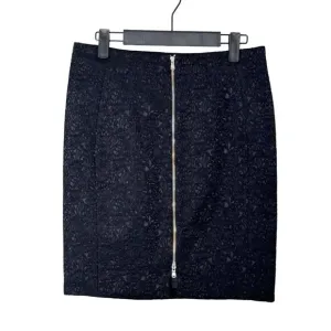 The Kooples Black Floral Lace Front Zip Pencil Skirt Size M