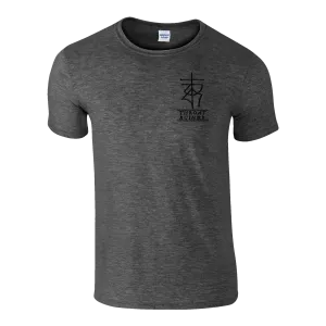 THROATRUINER "Logo" Embroidered Dark Heather T-Shirt