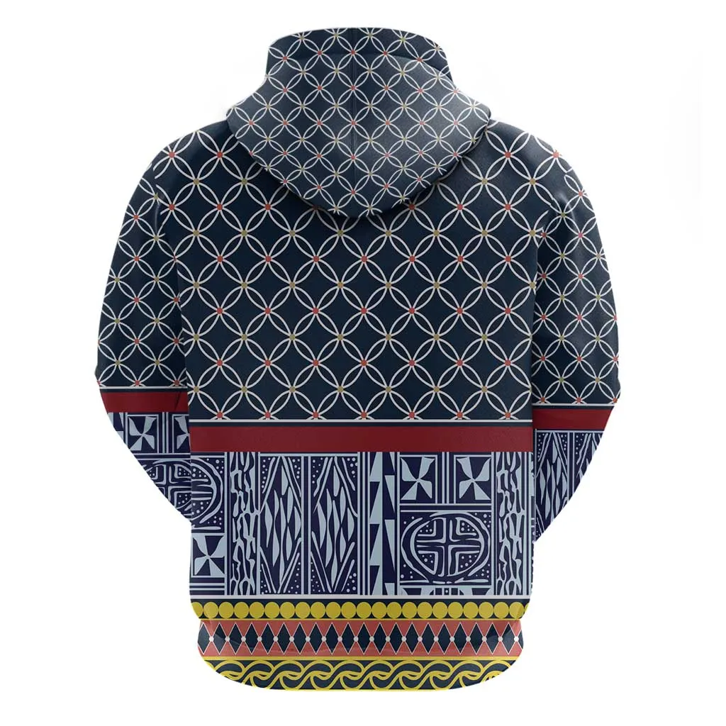 Toghu Bamenda Zip Hoodie Cameroon Traditional Pattern LT15