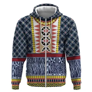 Toghu Bamenda Zip Hoodie Cameroon Traditional Pattern LT15