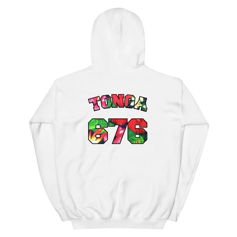 Tonga 676 - Floral Jersey with Black Border (front/back) *ADULT HOODIE*