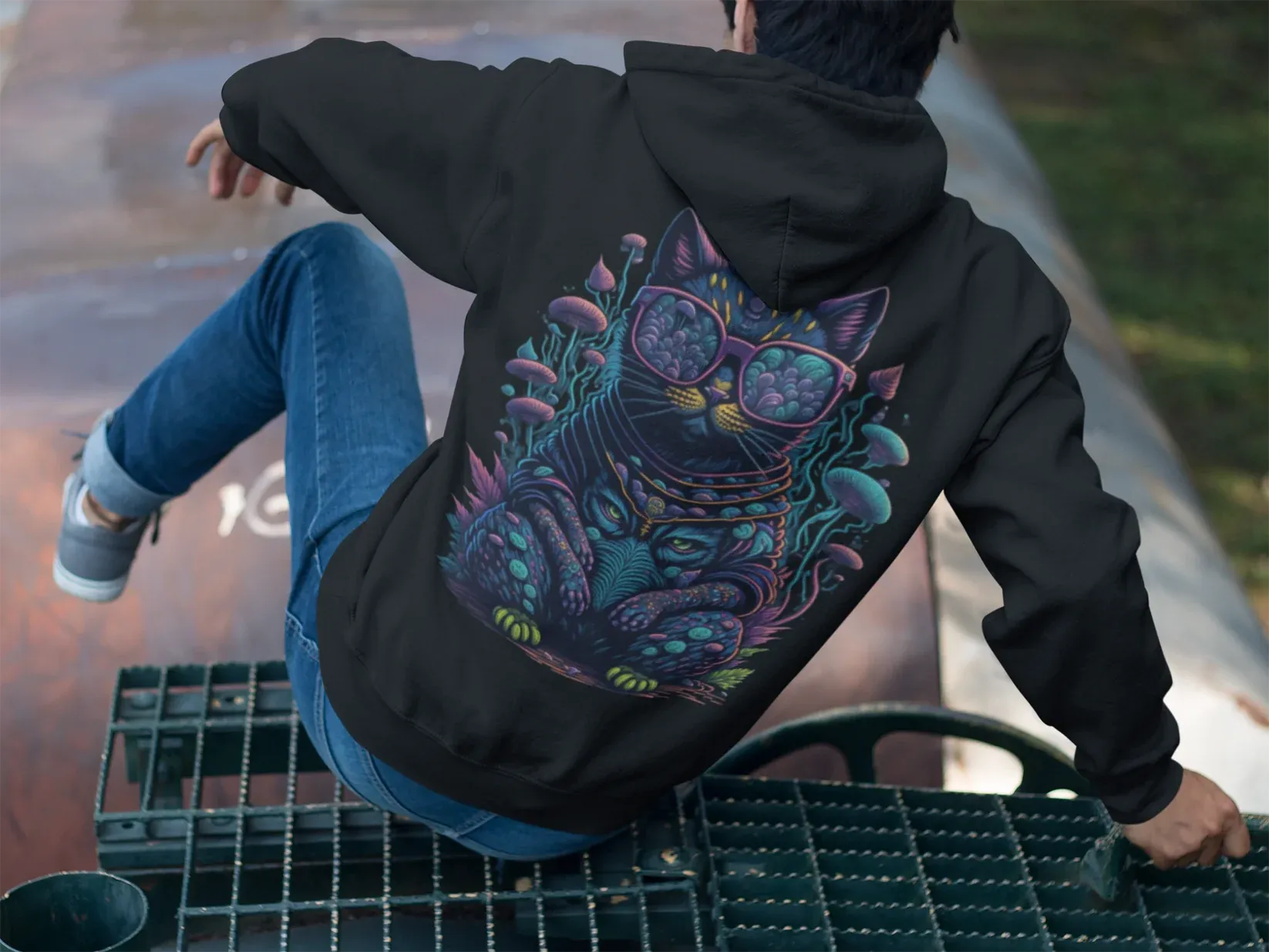 Trippy Hoodie | Psychedelic Cat