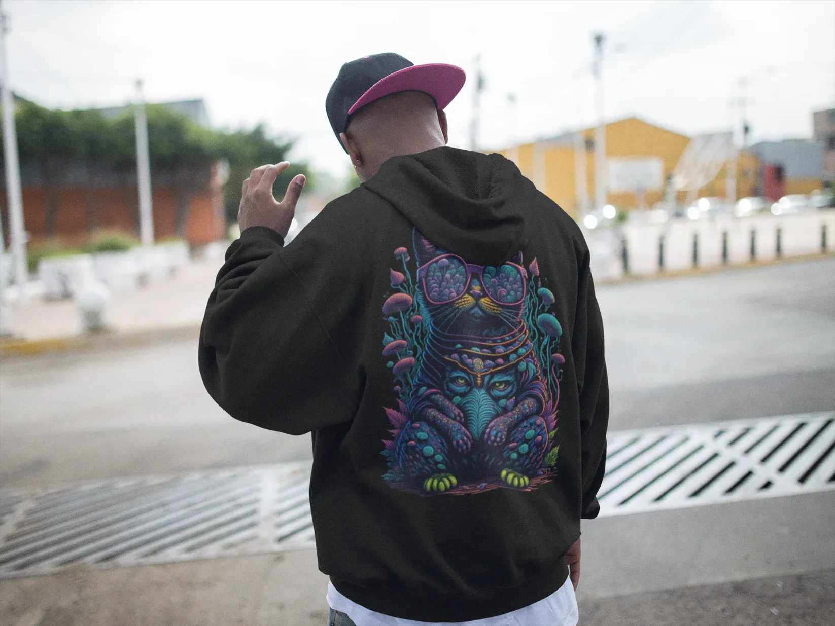 Trippy Hoodie | Psychedelic Cat
