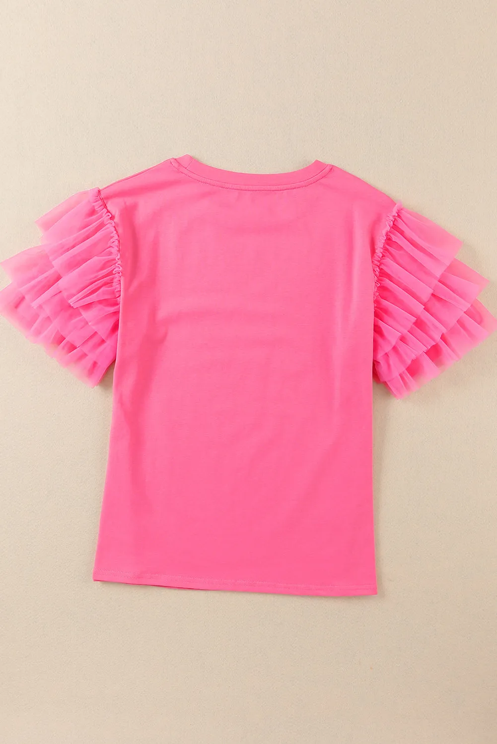Tulle Ruffle Sleeve Top