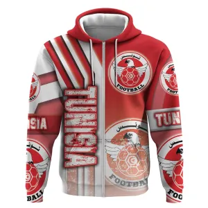Tunisia Soccer Zip Hoodie Eagles of Carthage Football - Road To Champion DT03