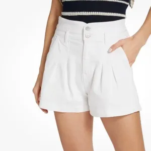 VERONICA BEARD Jaylen high rise denim shorts in white