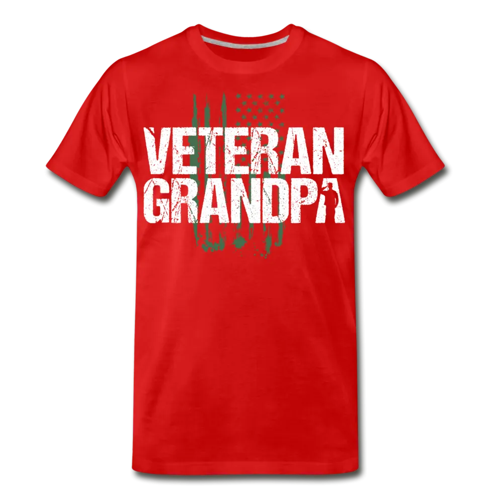Veteran Grandpa American Flag Men's Premium T-Shirt (CK1910)