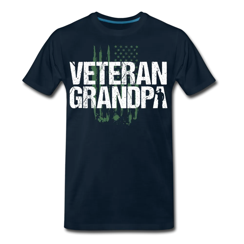 Veteran Grandpa American Flag Men's Premium T-Shirt (CK1910)