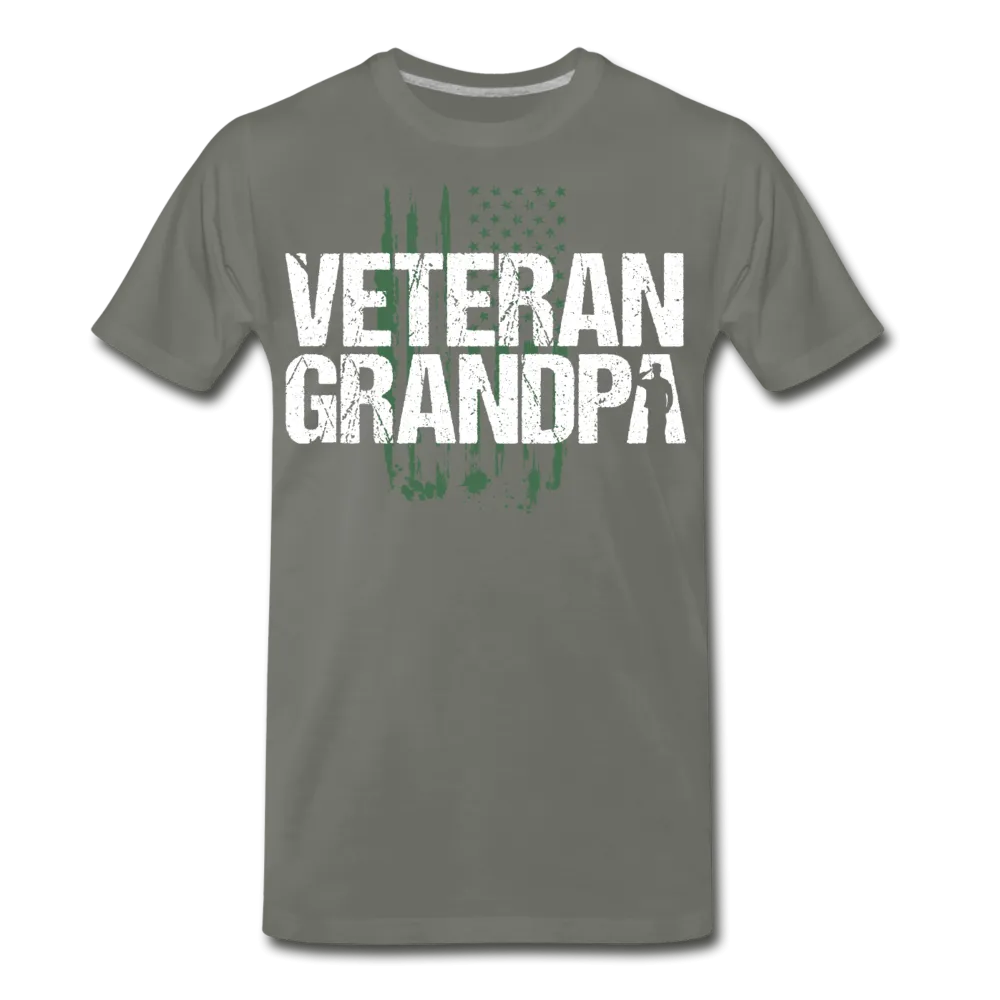 Veteran Grandpa American Flag Men's Premium T-Shirt (CK1910)