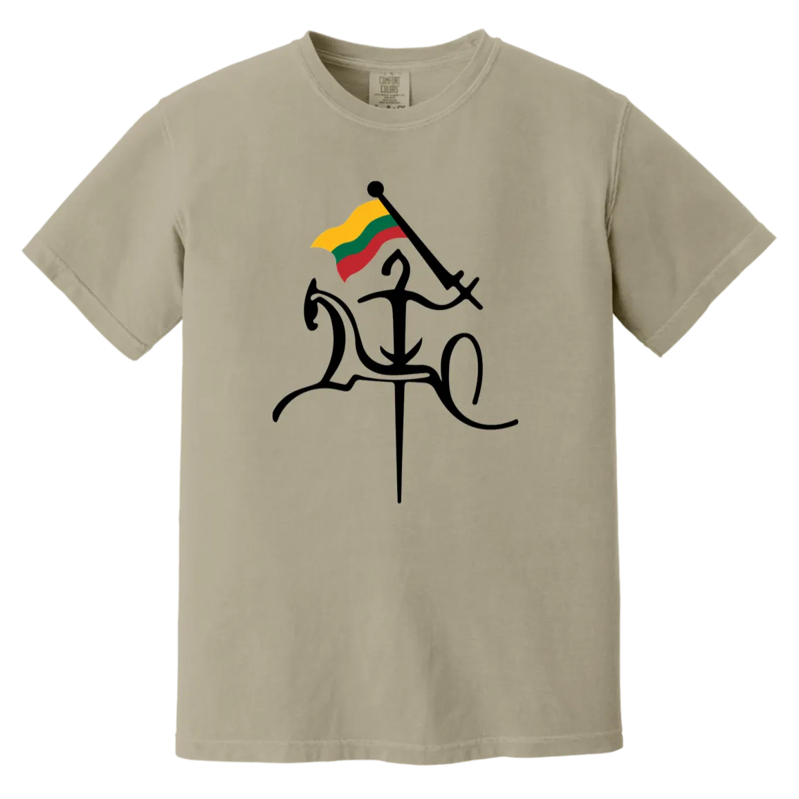 Vytis with Flag - Men/Women Unisex Soft-Washed Comfort Cotton Short Sleeve T-Shirt