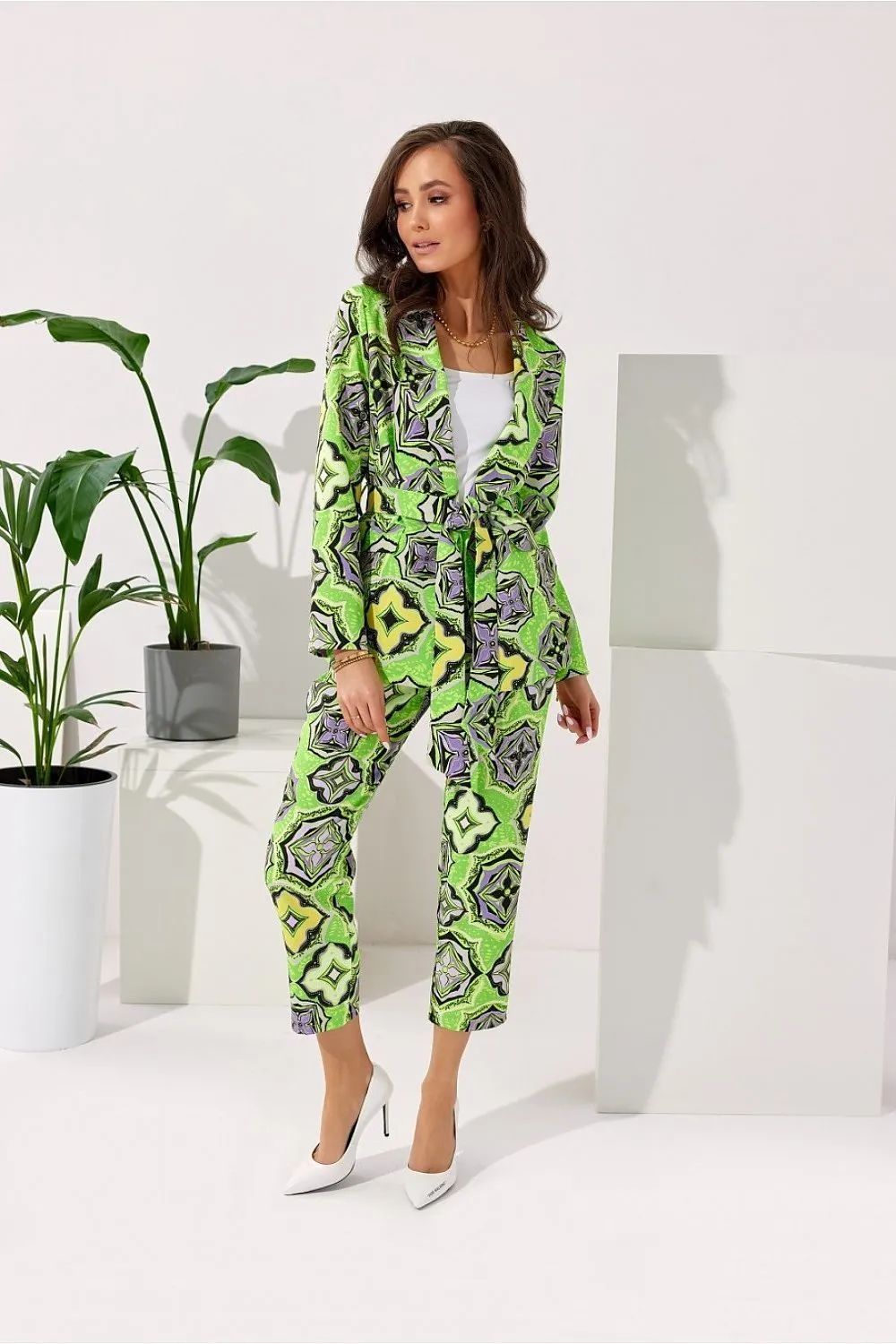 Waist-Bound Structured Blazer Jacket