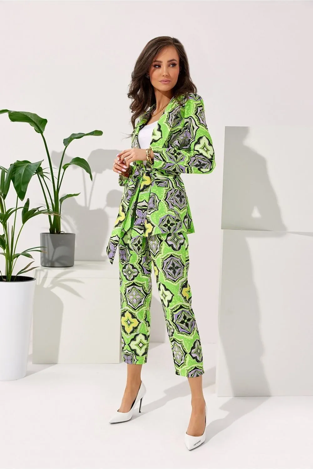 Waist-Bound Structured Blazer Jacket