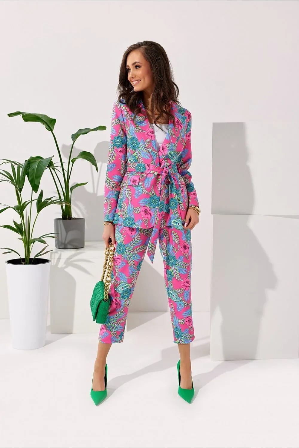 Waist-Bound Structured Blazer Jacket