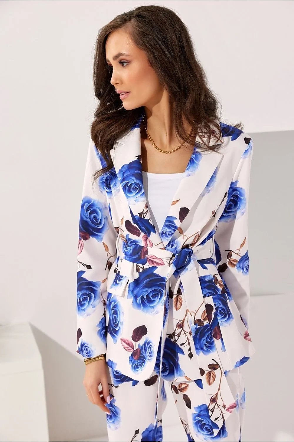 Waist-Bound Structured Blazer Jacket