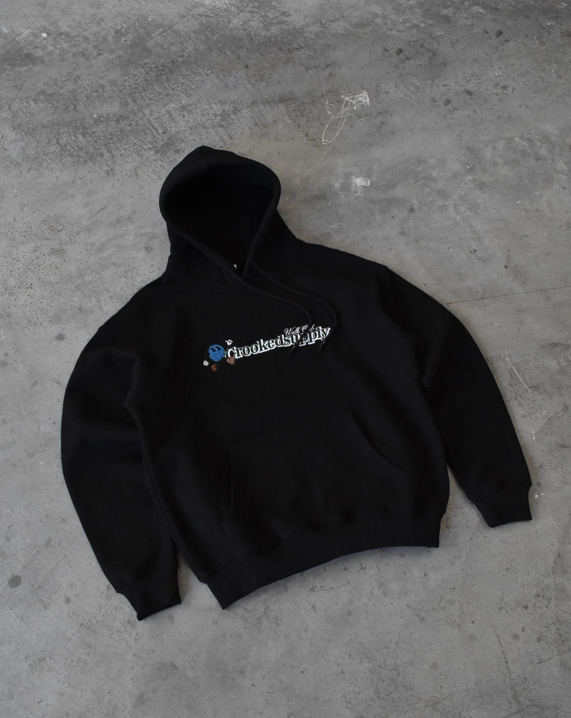 Walk Club Hoodie - Black (Embroidered Logo)