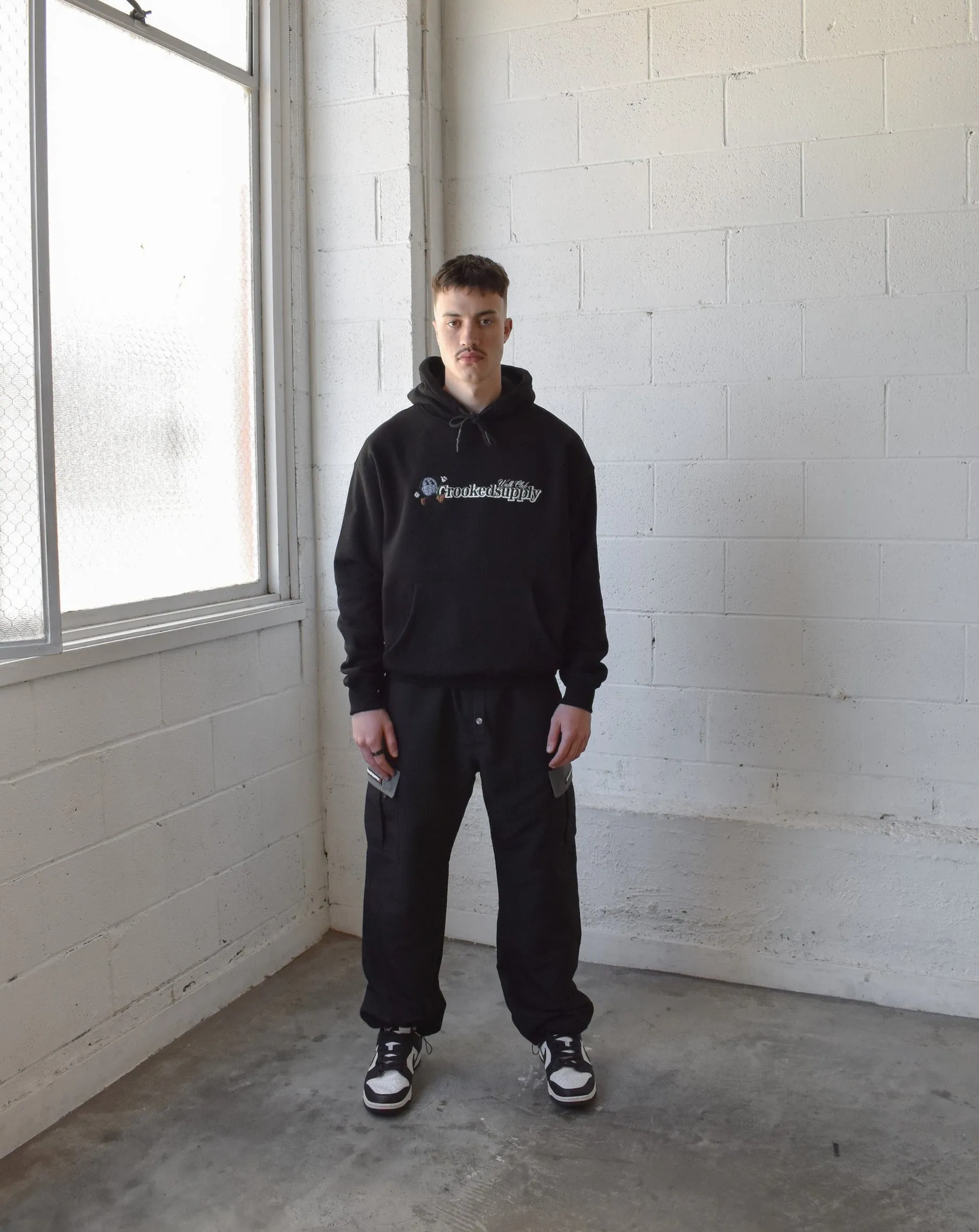 Walk Club Hoodie - Black (Embroidered Logo)