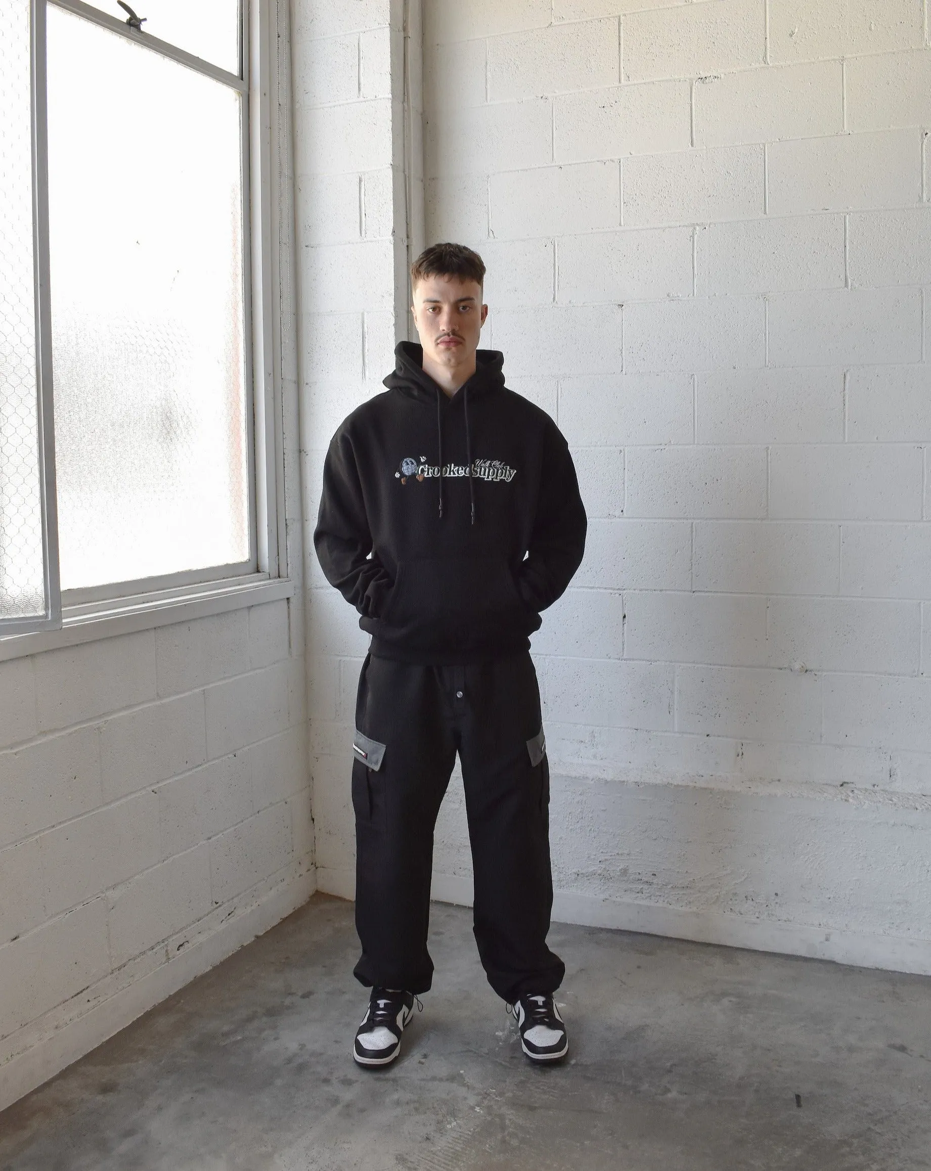 Walk Club Hoodie - Black (Embroidered Logo)