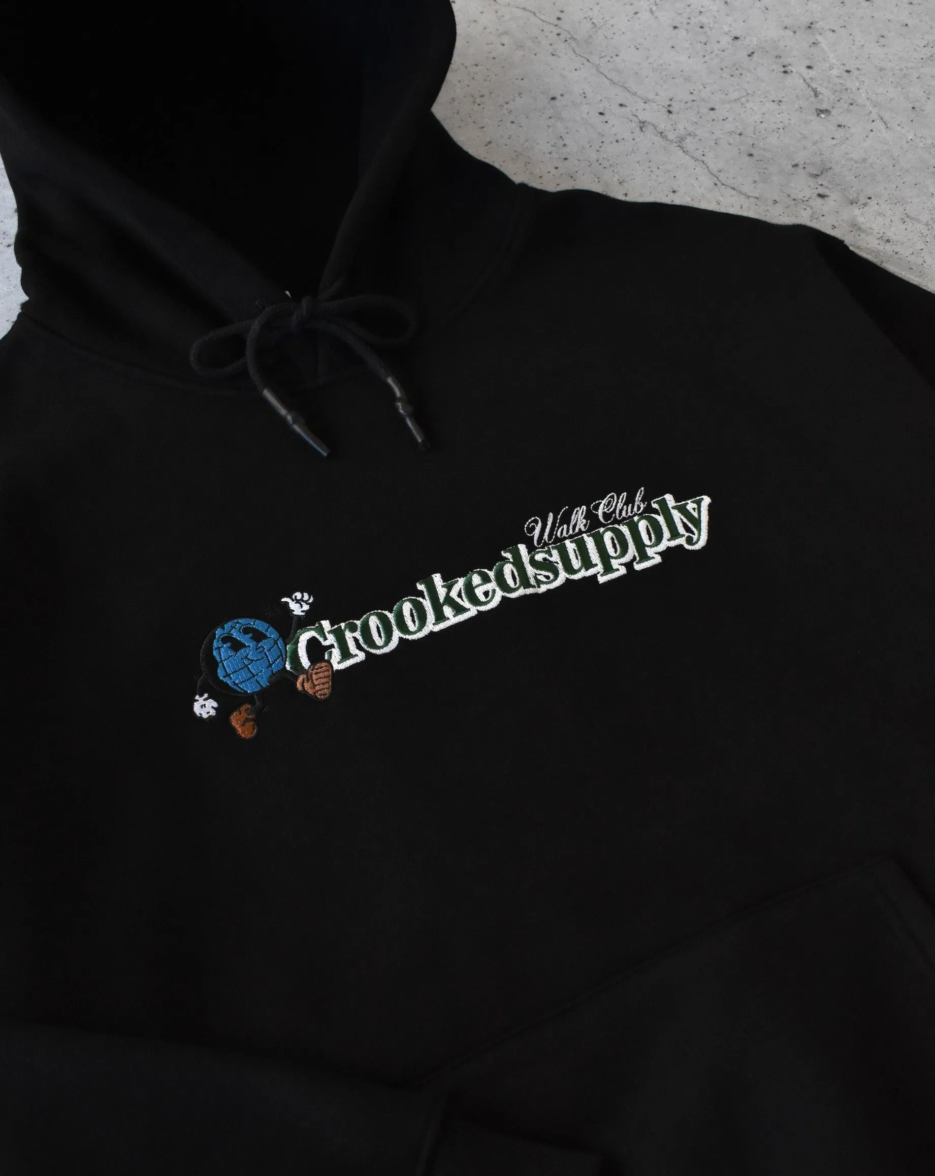 Walk Club Hoodie - Black (Embroidered Logo)