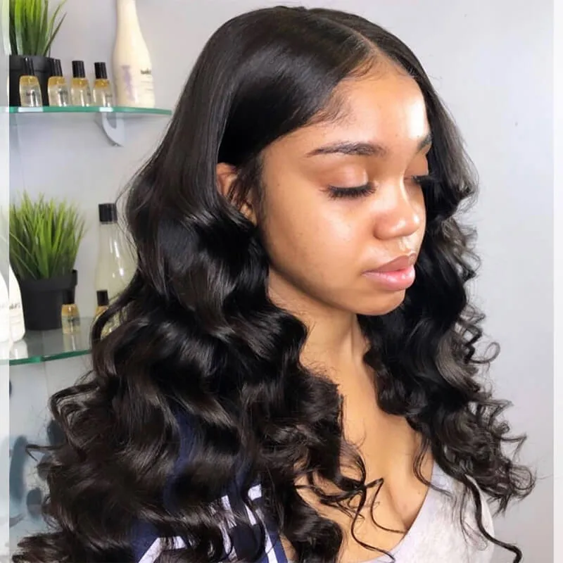 Wavymy Loose Wave 4x4 HD Lace Closure Wigs Hand Tied Hair Line Human Hair Wigs