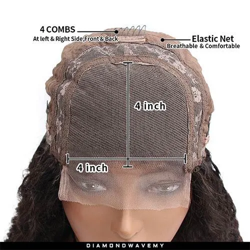 Wavymy Loose Wave 4x4 HD Lace Closure Wigs Hand Tied Hair Line Human Hair Wigs