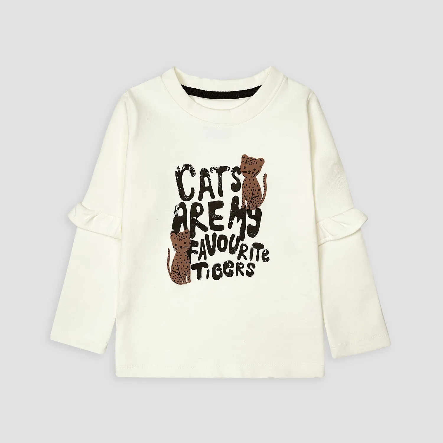 White Long Sleeves Graphic Tee