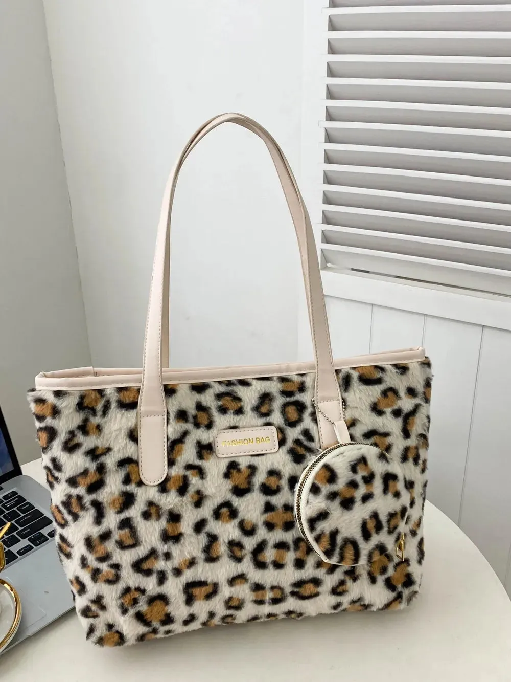 Wild Whisper Leopard Faux Fur Tote