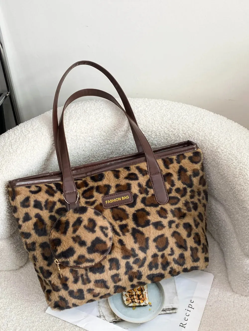 Wild Whisper Leopard Faux Fur Tote