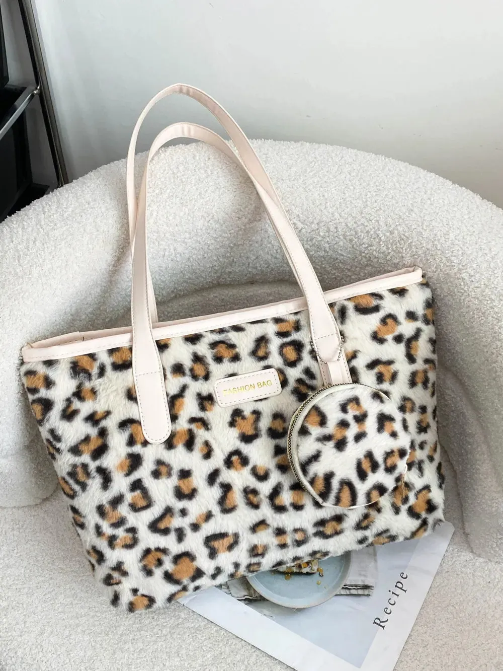Wild Whisper Leopard Faux Fur Tote