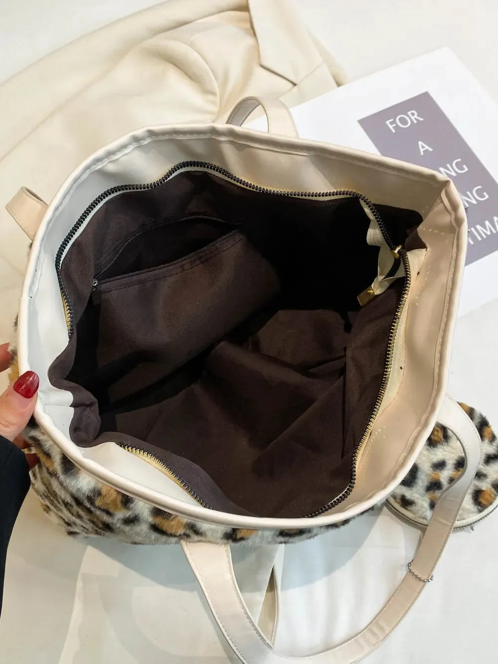 Wild Whisper Leopard Faux Fur Tote