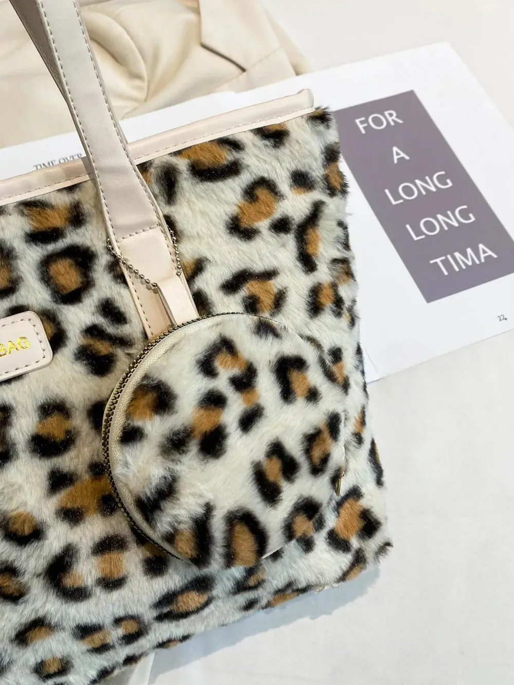 Wild Whisper Leopard Faux Fur Tote