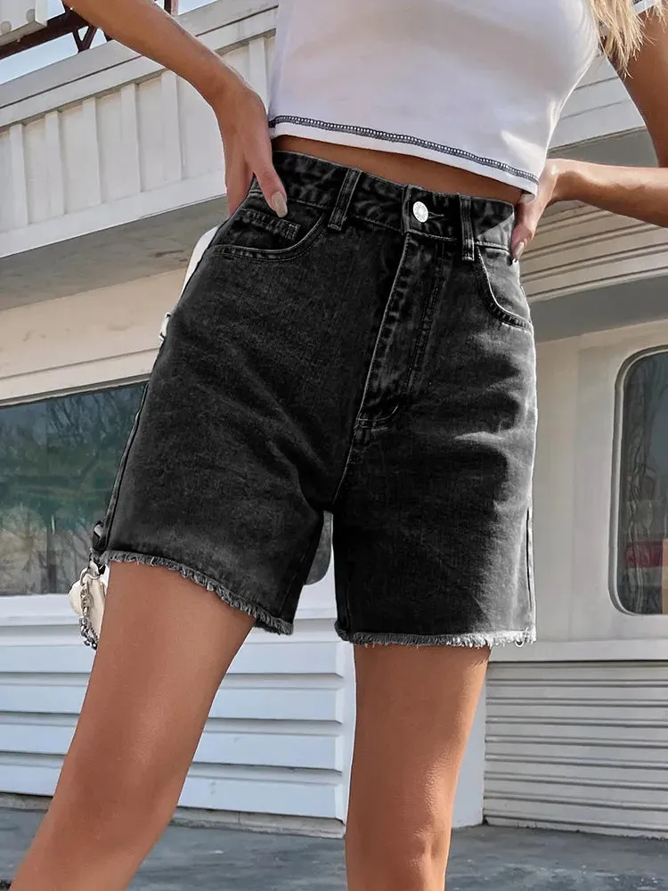Women's Denim Shorts Summer High Waist Casual Chic Loose Jean Shorts For Women Summer