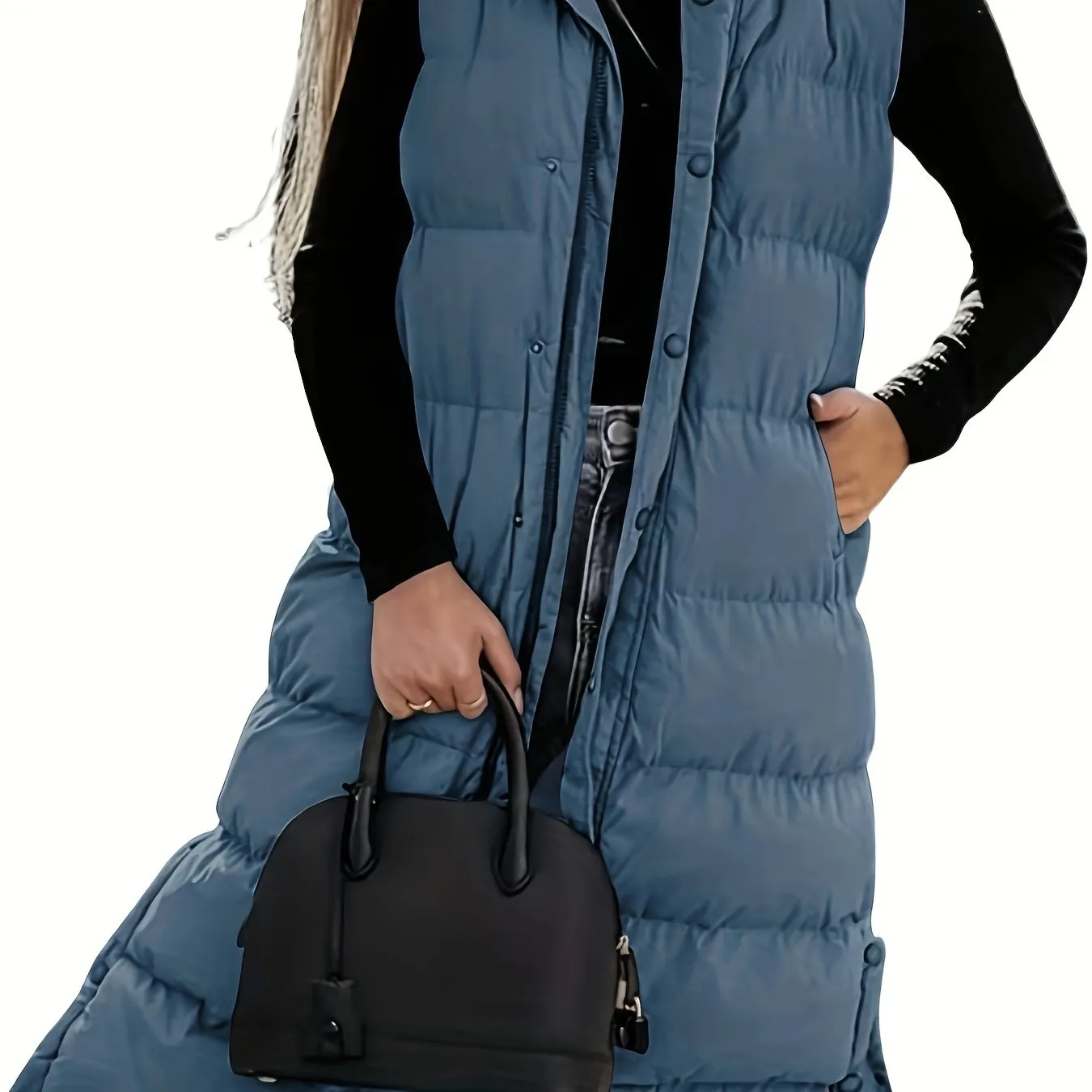 Womens Quilted Hooded Vest Sleeveless Winter Coat