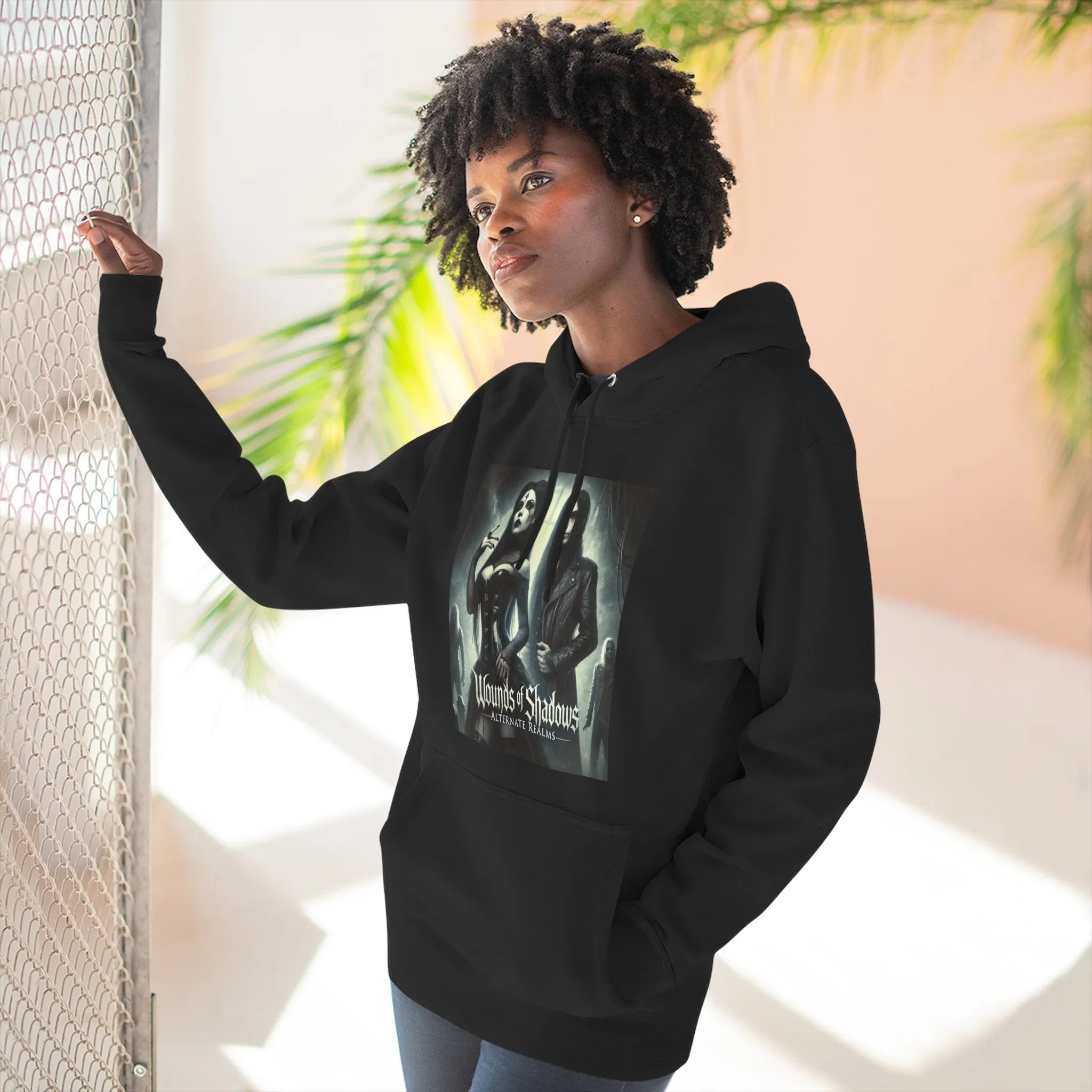 Wounds of Shadows Alternate Realms - Three-Panel Fleece Hoodie - Gothic Style Apparel