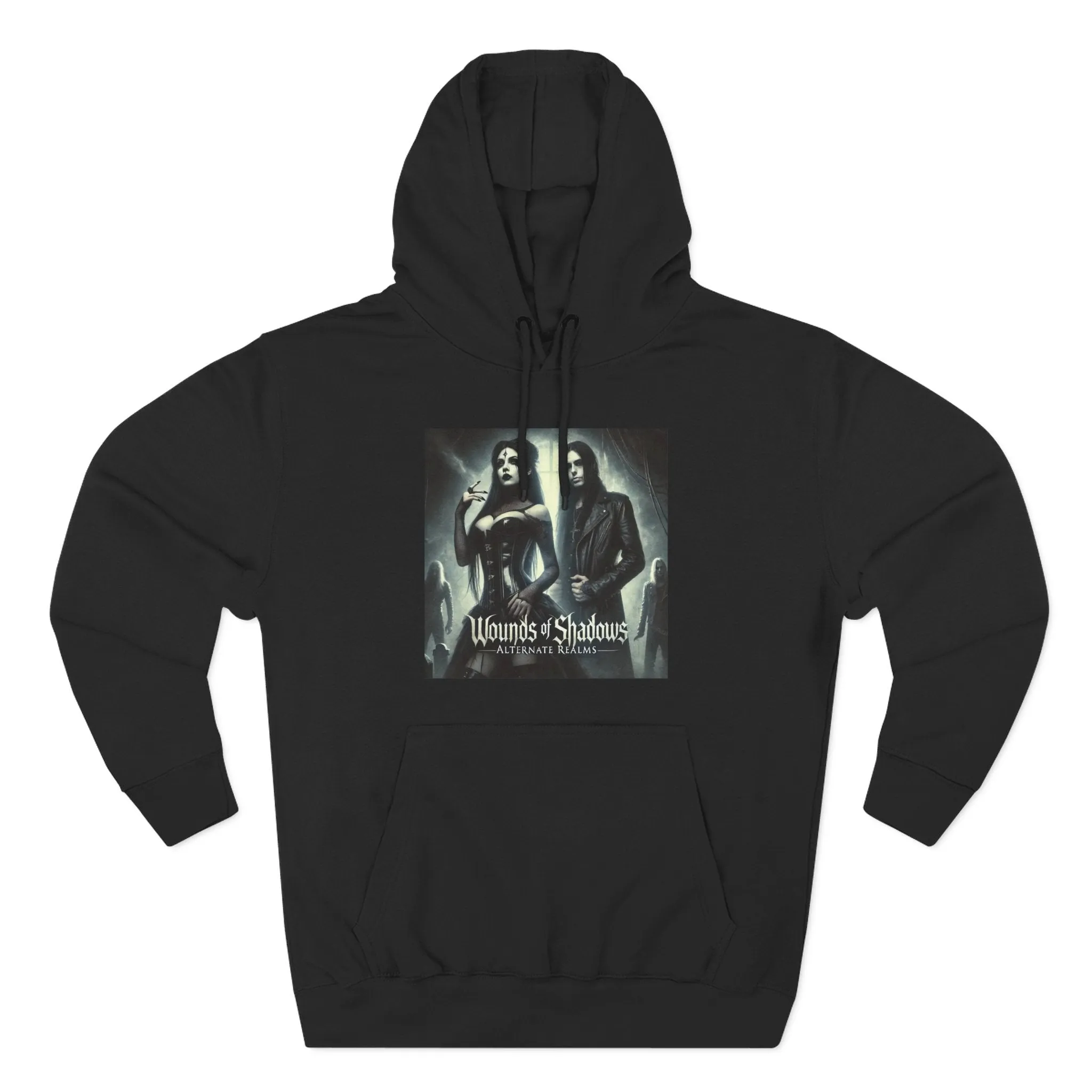 Wounds of Shadows Alternate Realms - Three-Panel Fleece Hoodie - Gothic Style Apparel