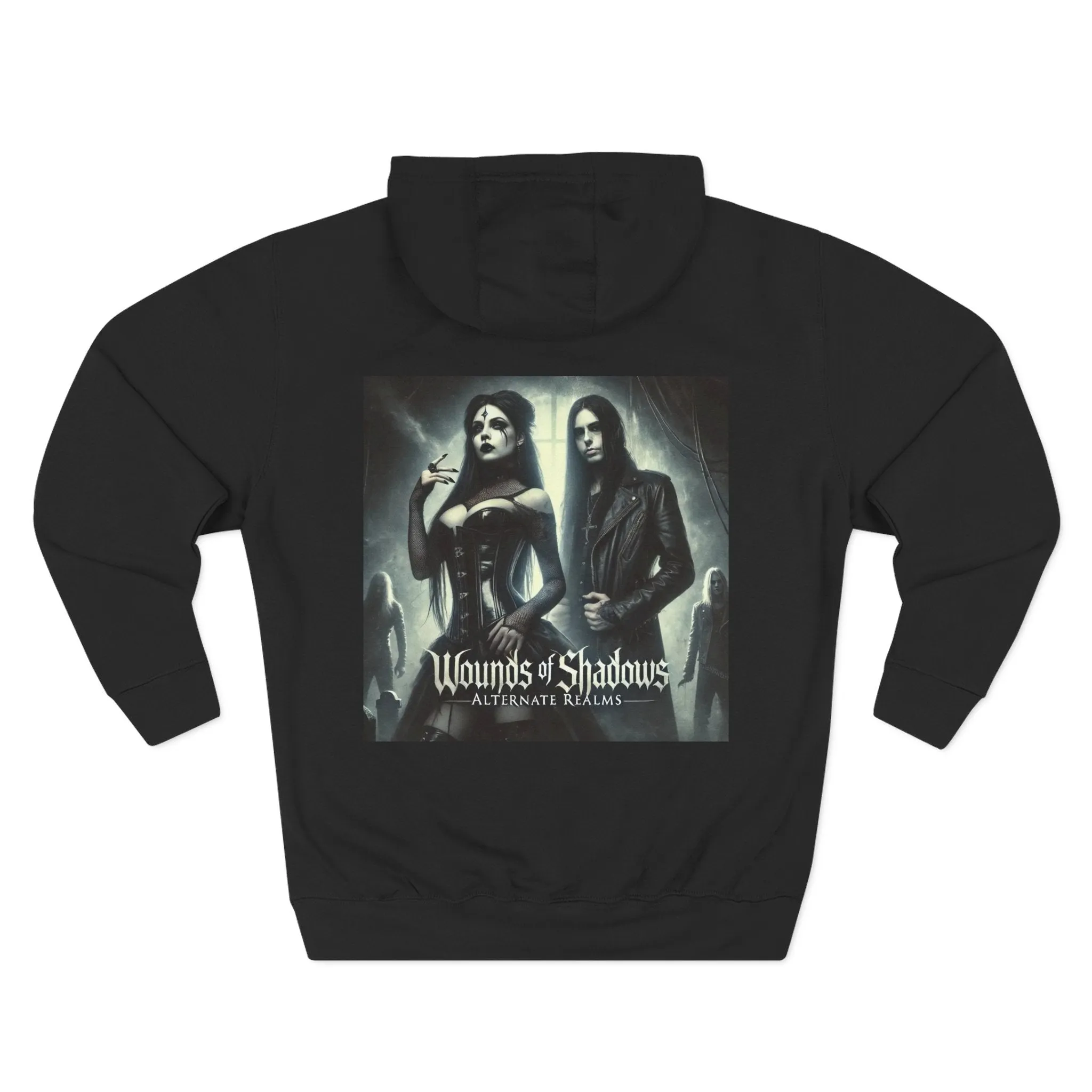 Wounds of Shadows Alternate Realms - Three-Panel Fleece Hoodie - Gothic Style Apparel