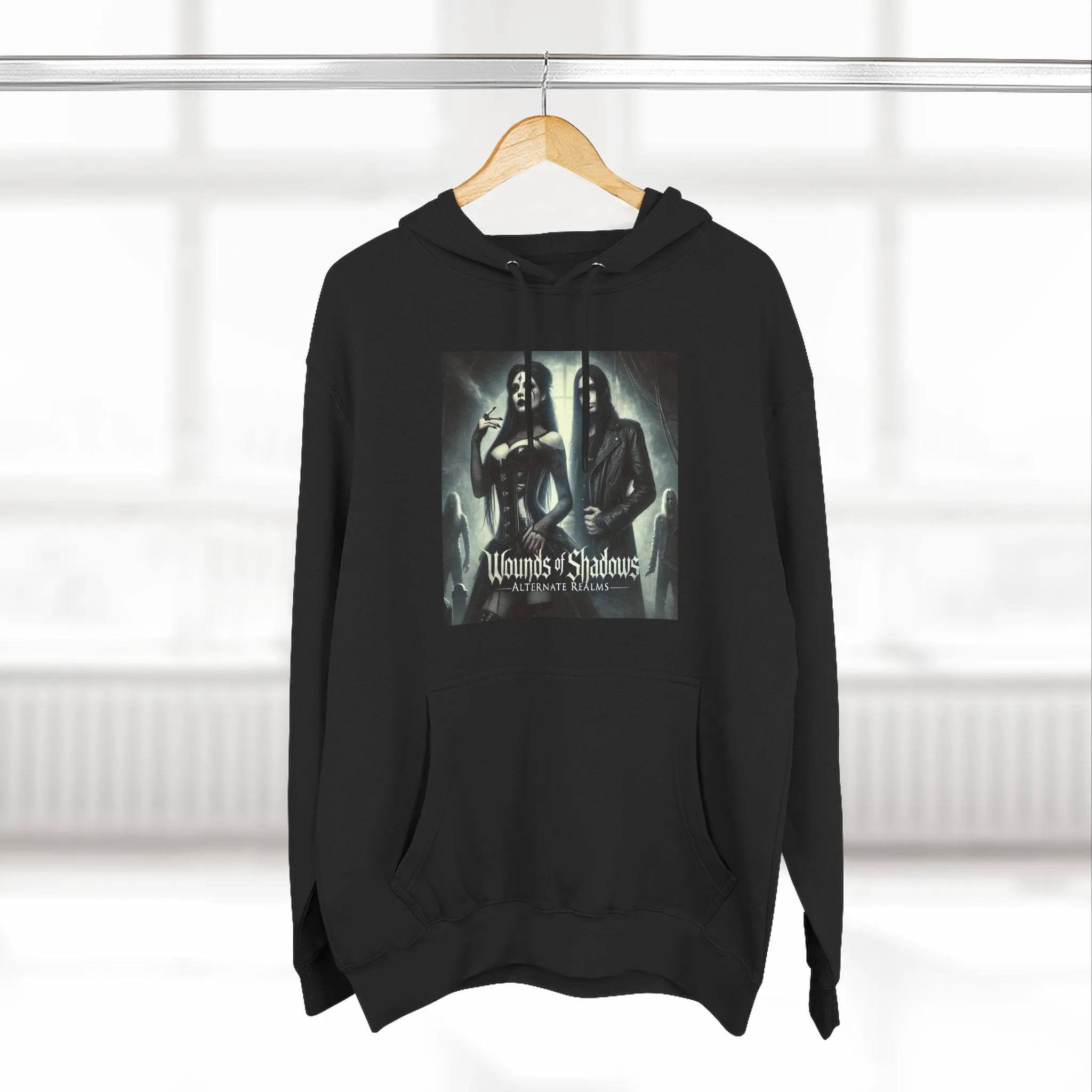Wounds of Shadows Alternate Realms - Three-Panel Fleece Hoodie - Gothic Style Apparel